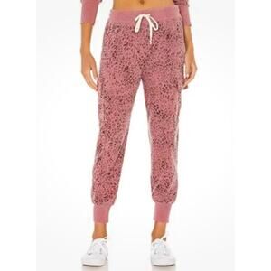 Anthropologie Sundry Pink Leopard Cargo High Waisted Jogger Womens Size 4/ US XL